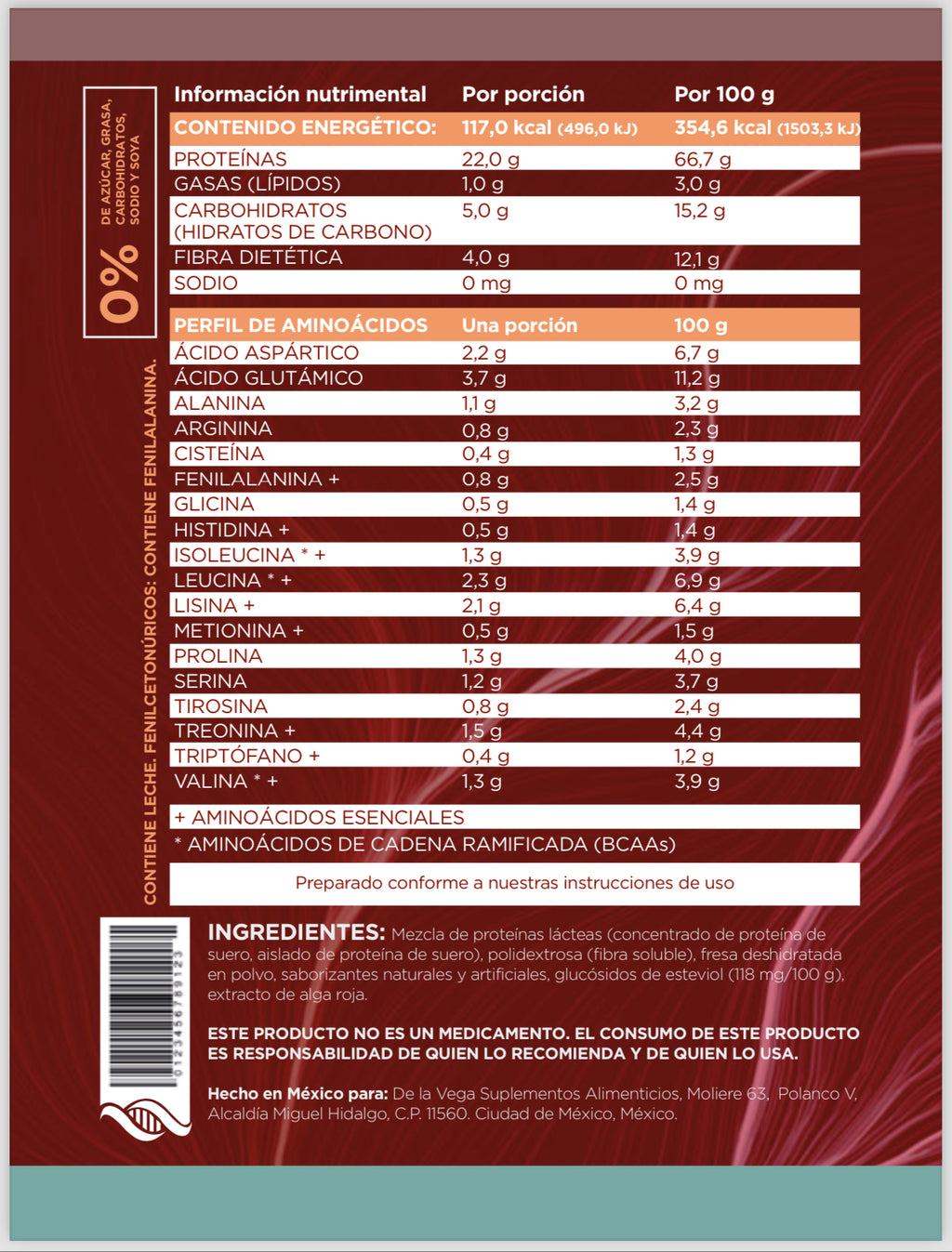 Proteína Láctea Fresa 500g