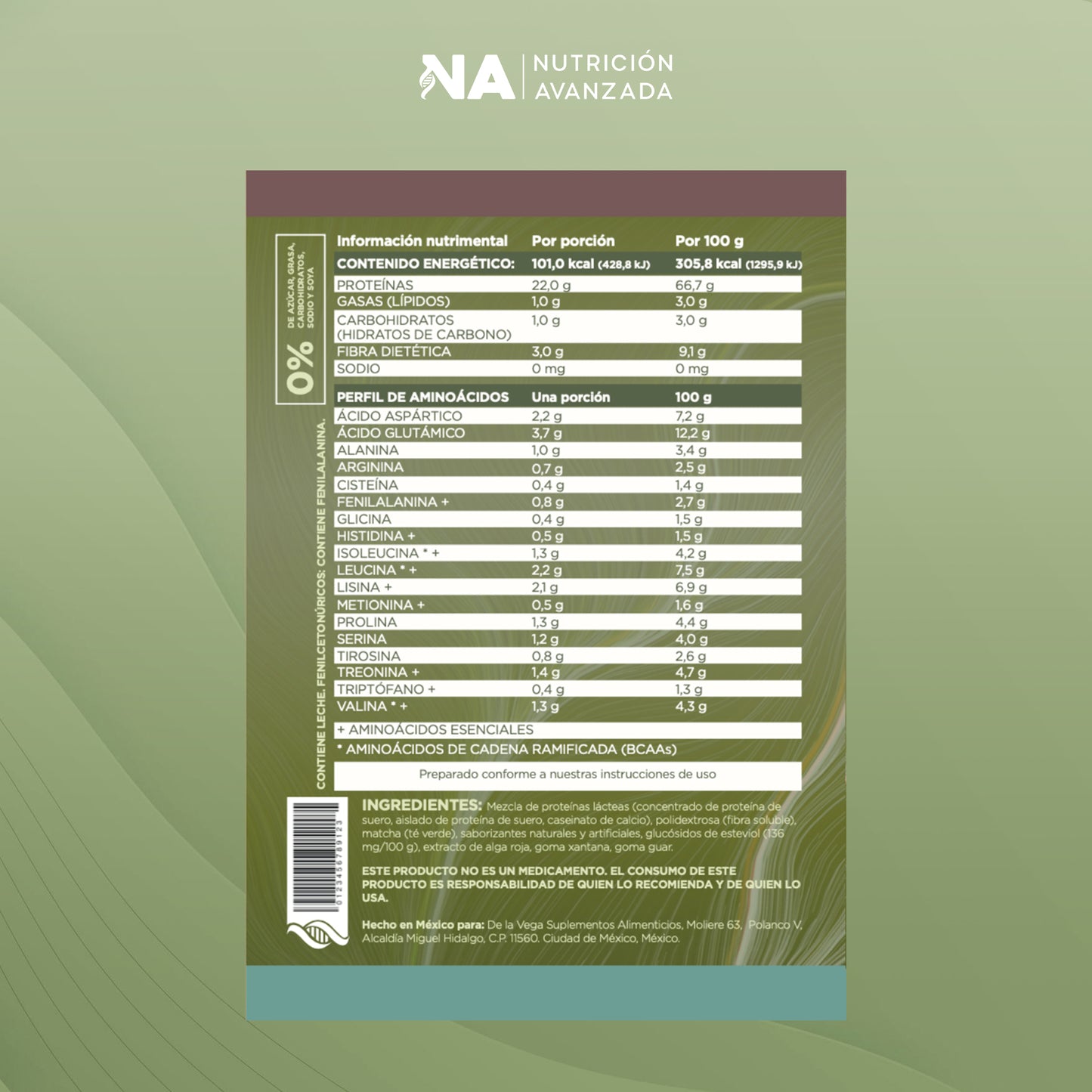 Proteína Láctea Matcha 500G