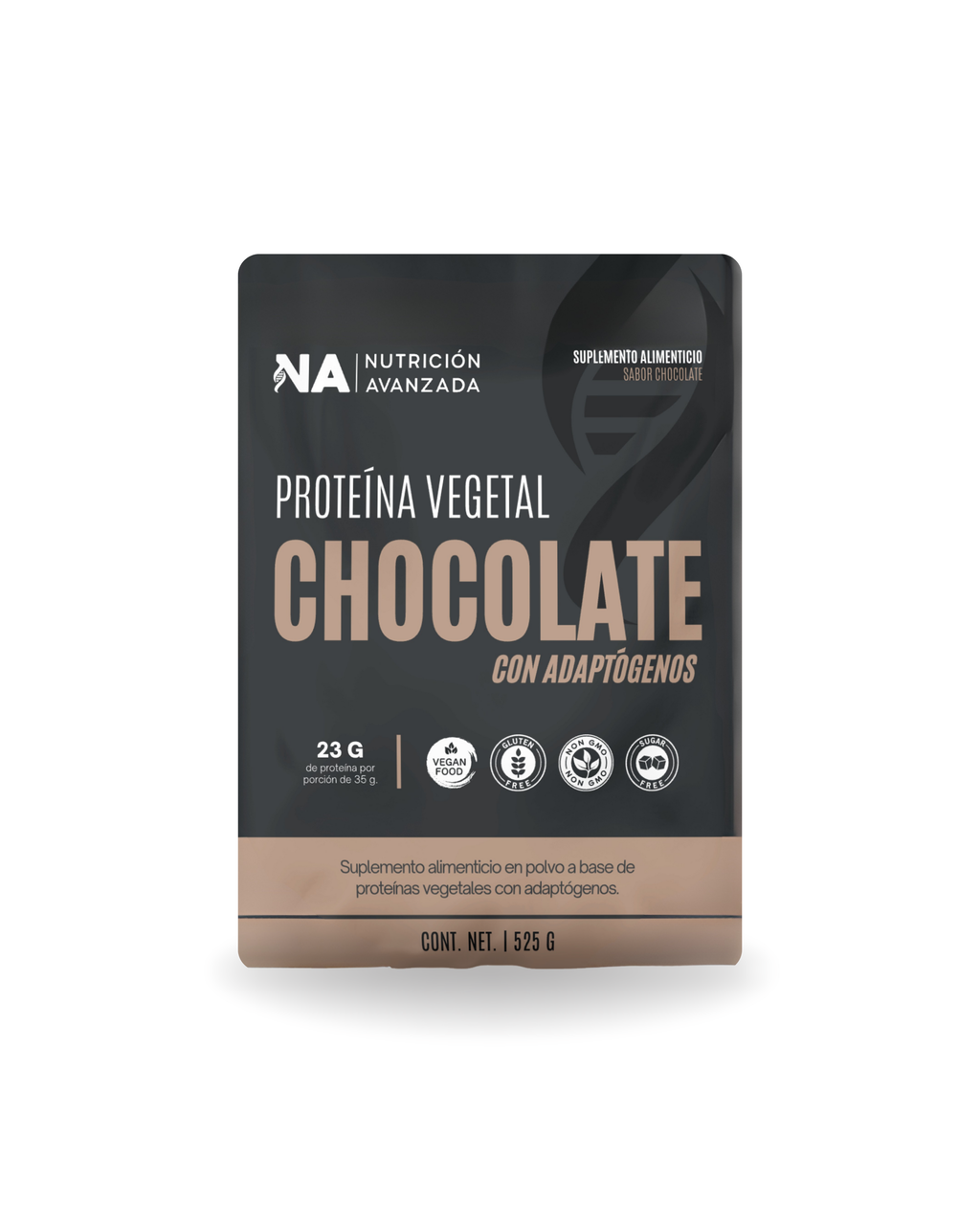 Proteína Vegetal con Adaptógenos CHOCOLATE 525 G.